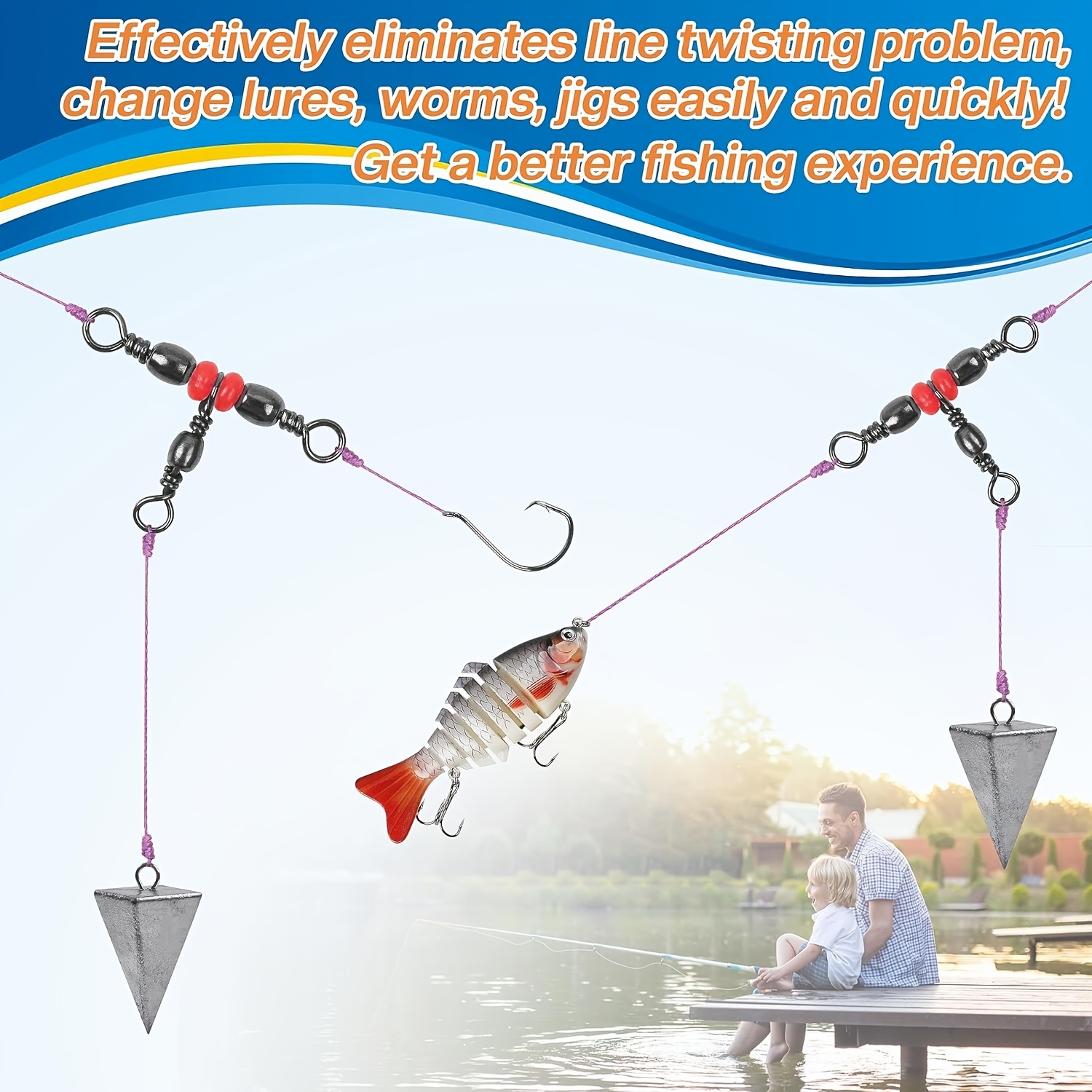 3 Three Way Swivels,Triple Swi - Monofilament Line incelemesi ve fiyatı