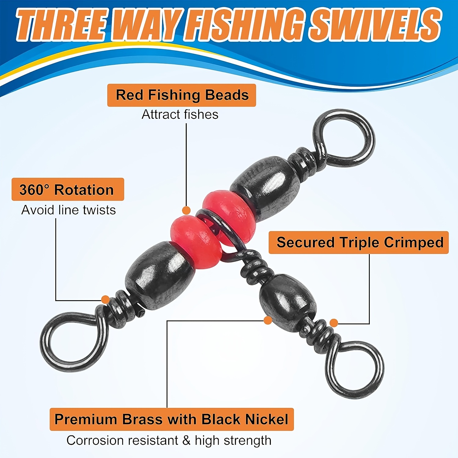 3 Three Way Swivels,Triple Swi - Monofilament Line incelemesi ve fiyatı
